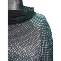 Tunika TRAPEZOWA z luźnym golfem - plaster miodu czarna